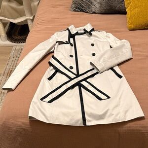 INC International Concepts White and Black Trench Coat